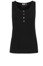 Black Fine Ribbed Vest Top