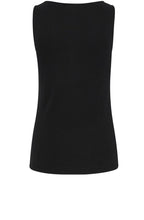 Black Fine Ribbed Vest Top