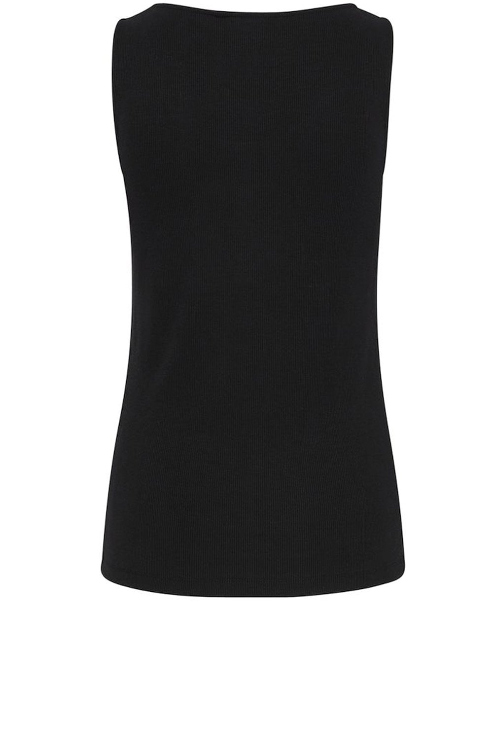 Black Fine Ribbed Vest Top