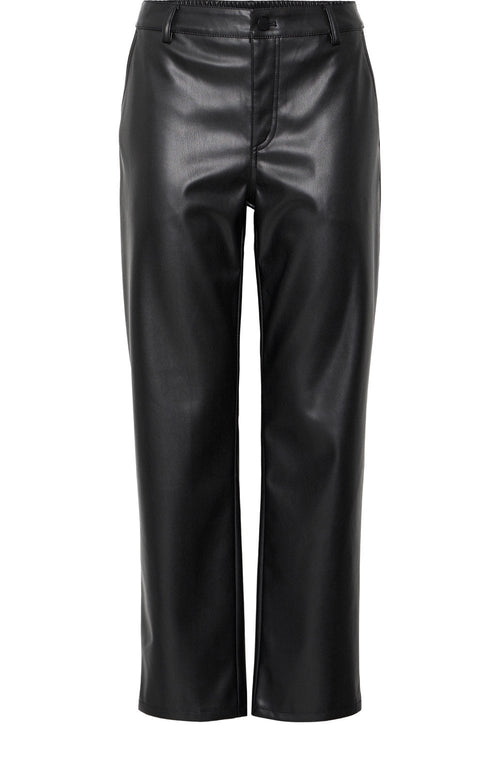Black Fux Leather Trousers