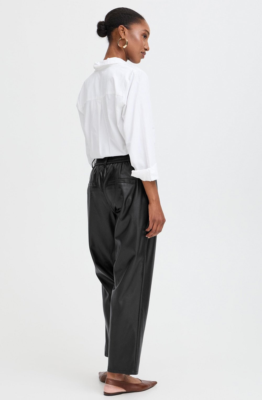 Black Fux Leather Trousers