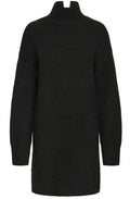 Black High Neck Knitted Sweater Dress