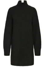 Black High Neck Knitted Sweater Dress