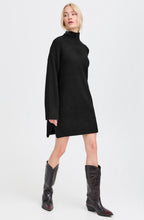 Black High Neck Knitted Sweater Dress