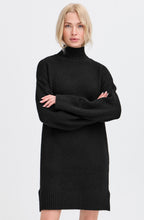 Black High Neck Knitted Sweater Dress