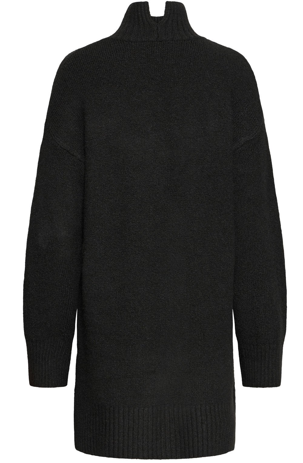 Black High Neck Knitted Sweater Dress
