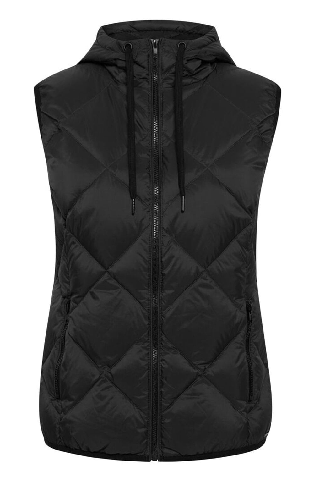 Black Hooded Waitcoat Gilet