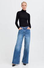 Black Jersey Roll Neck Top