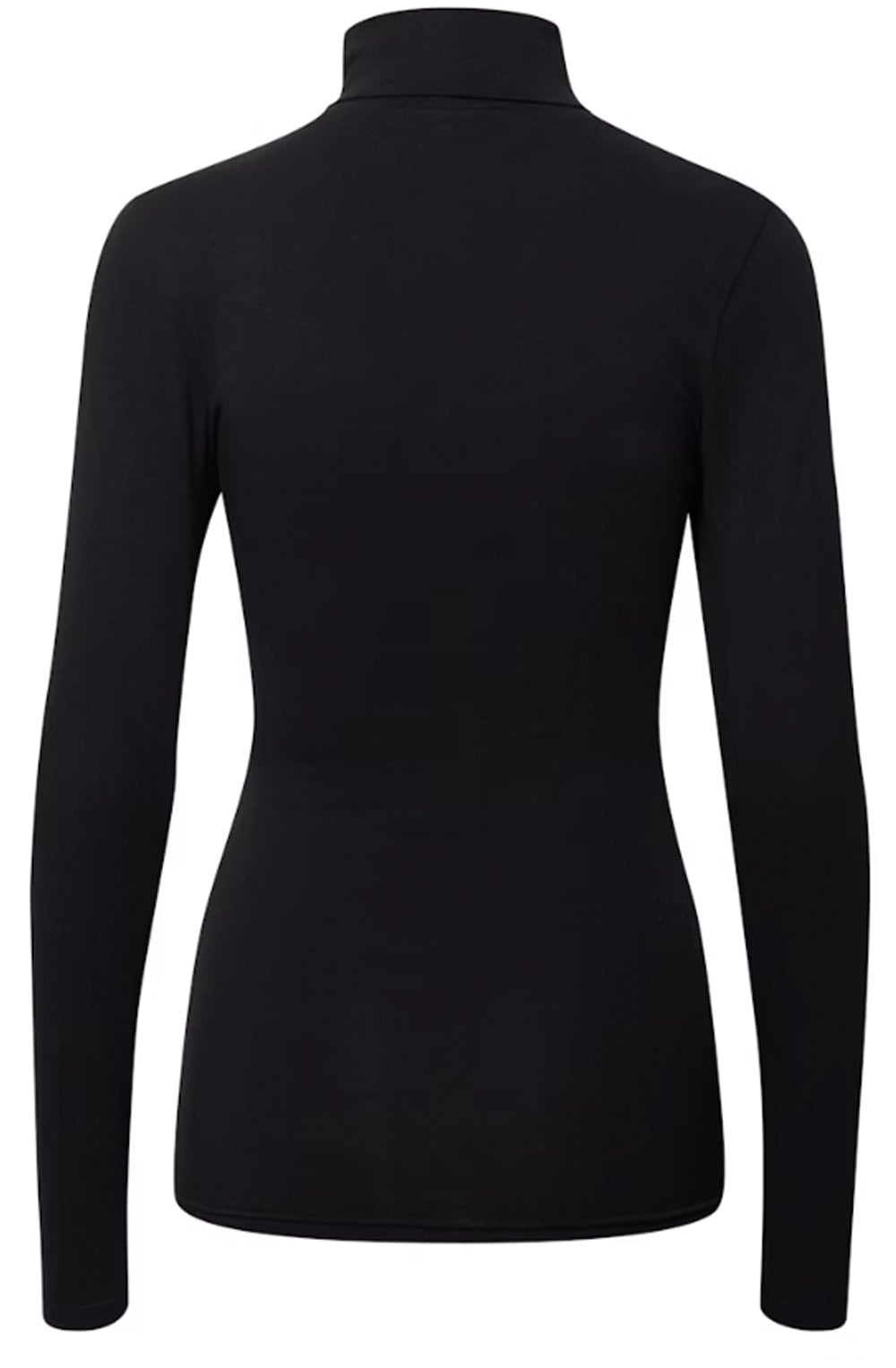 Black Jersey Roll Neck Top