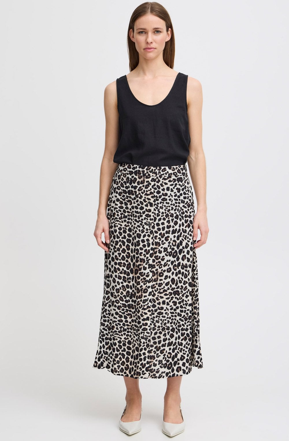 Black Leopard Joella A Line Skirt