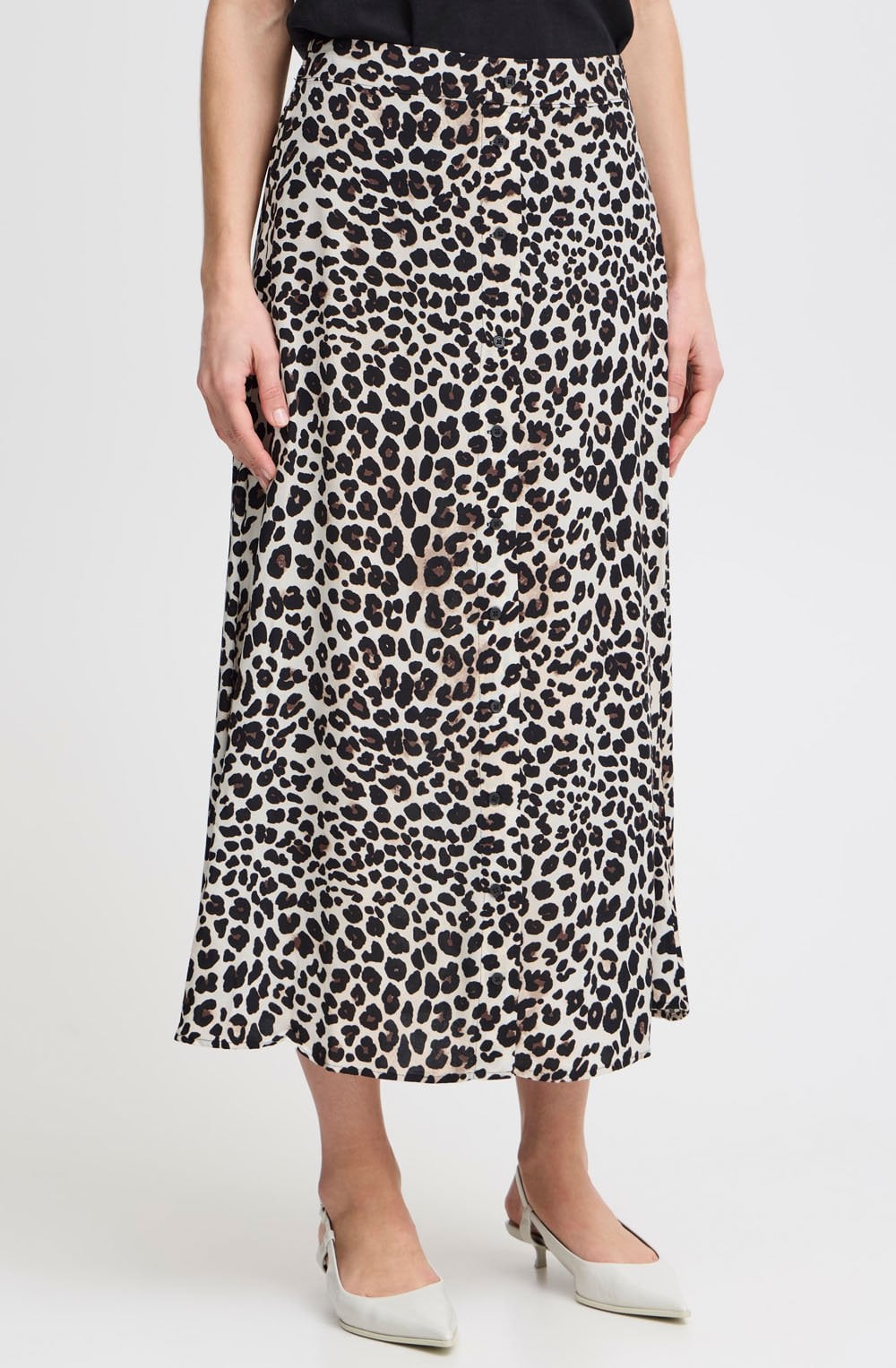 Black Leopard Joella A Line Skirt