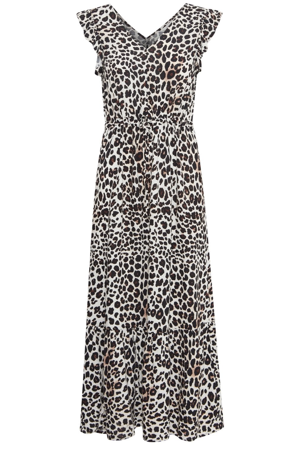 Black Leopard Joella Frill Maxi Dress