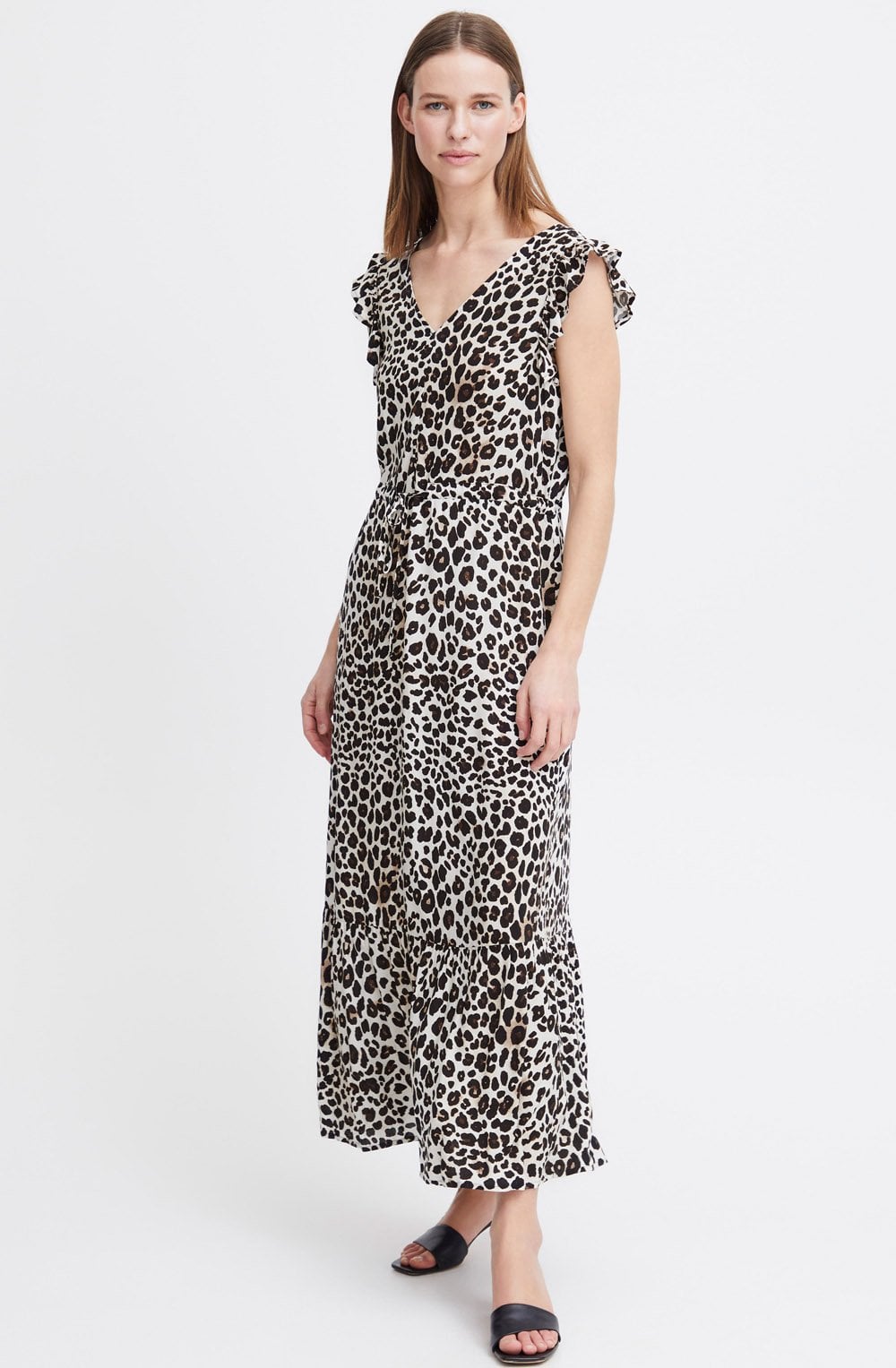 Black Leopard Joella Frill Maxi Dress