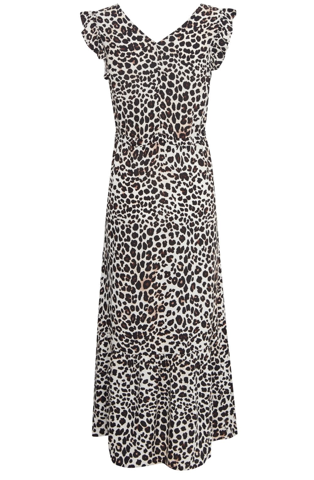 Black Leopard Joella Frill Maxi Dress