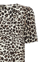 Black Leopard Print Short Sleeve Blouse