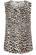 Black Leopard Sleeveless Blouse