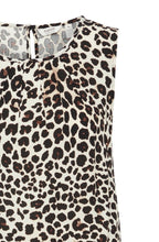 Black Leopard Sleeveless Blouse