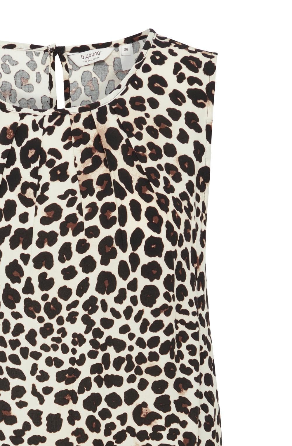 Black Leopard Sleeveless Blouse