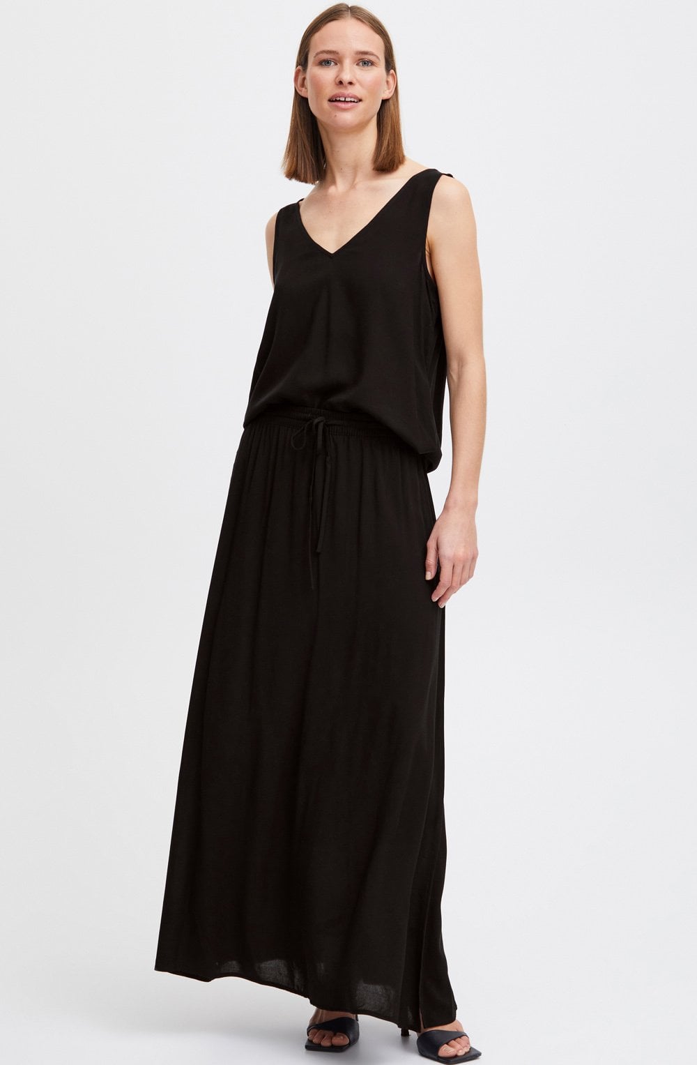 Black Lightweight Maxi Skirt