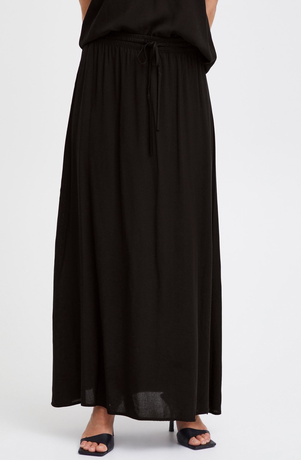 Black Lightweight Maxi Skirt