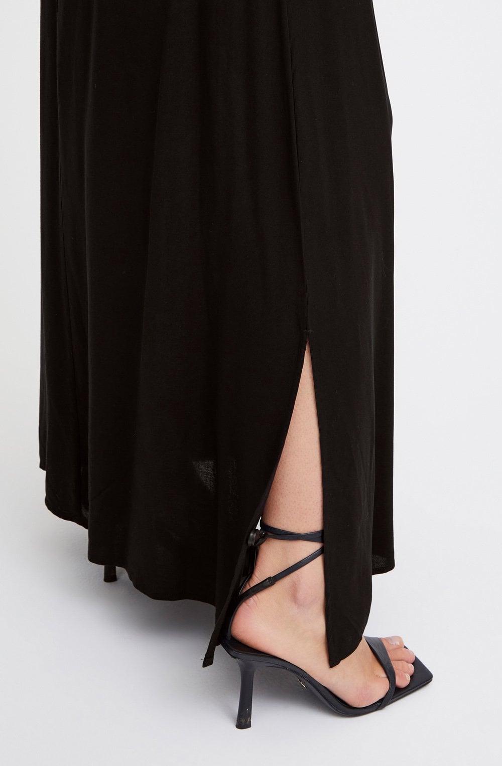 Black Lightweight Maxi Skirt
