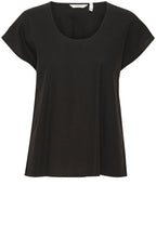 Black Linen Mix Blouse