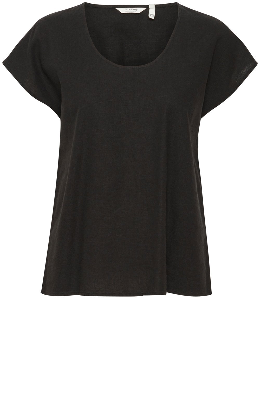 Black Linen Mix Blouse
