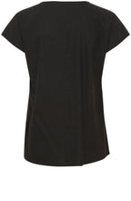 Black Linen Mix Blouse