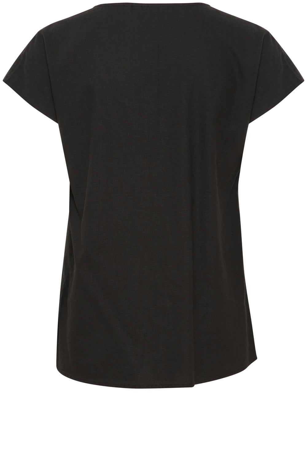 Black Linen Mix Blouse