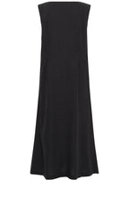 Black Linen Mix Button Down Dress