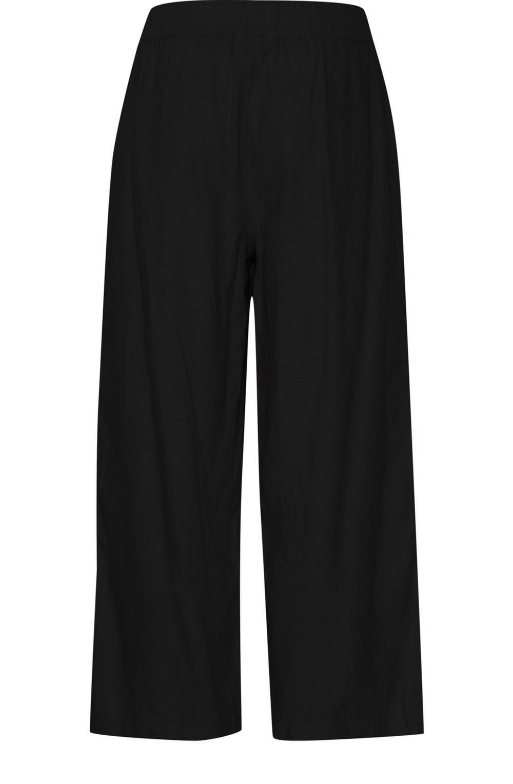 Black Linen Mix Cropped Trousers