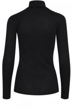 Black Metallic Roll Neck Top