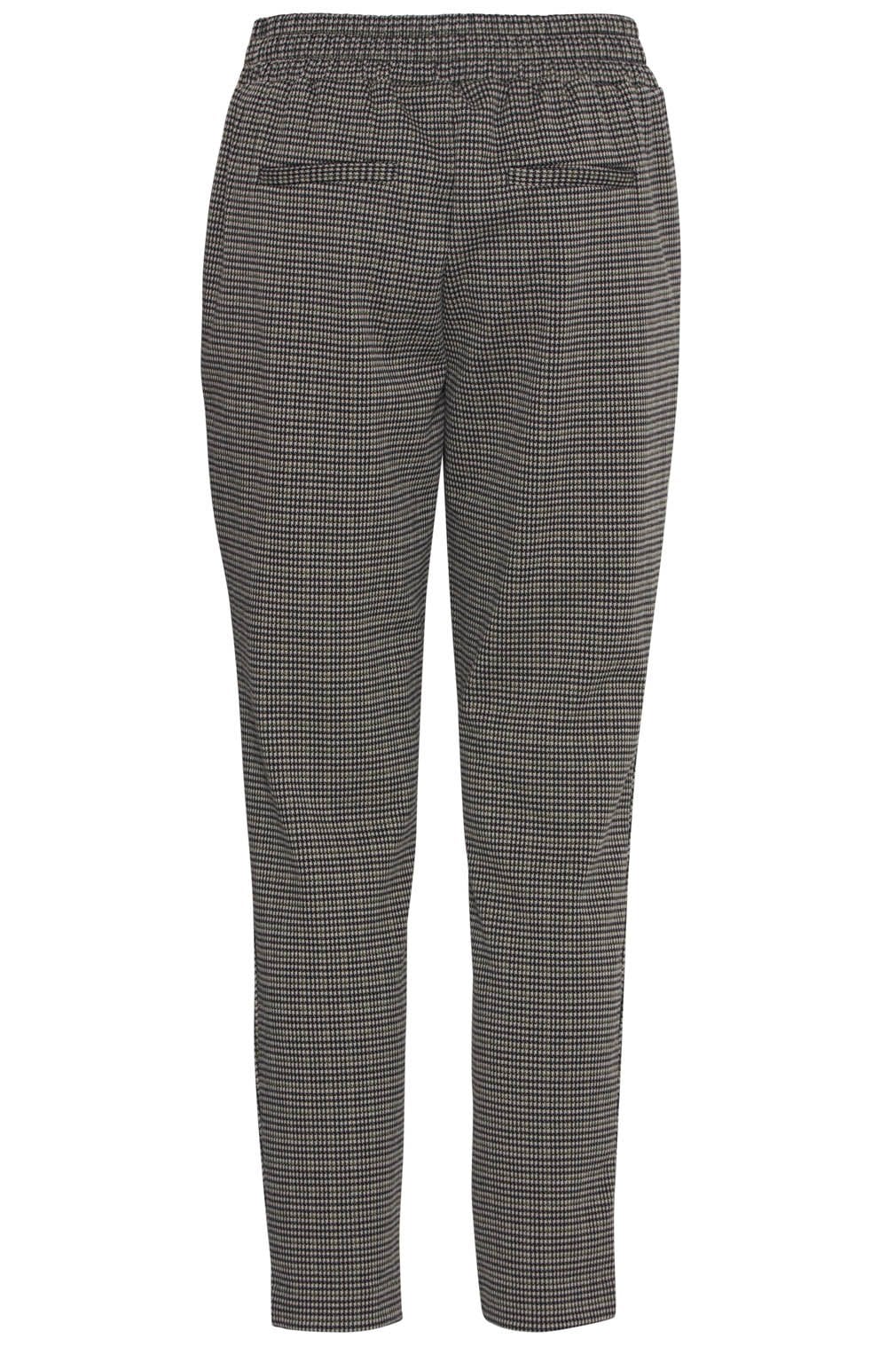 Black Mix Houndstooth Ankle Length Trousers