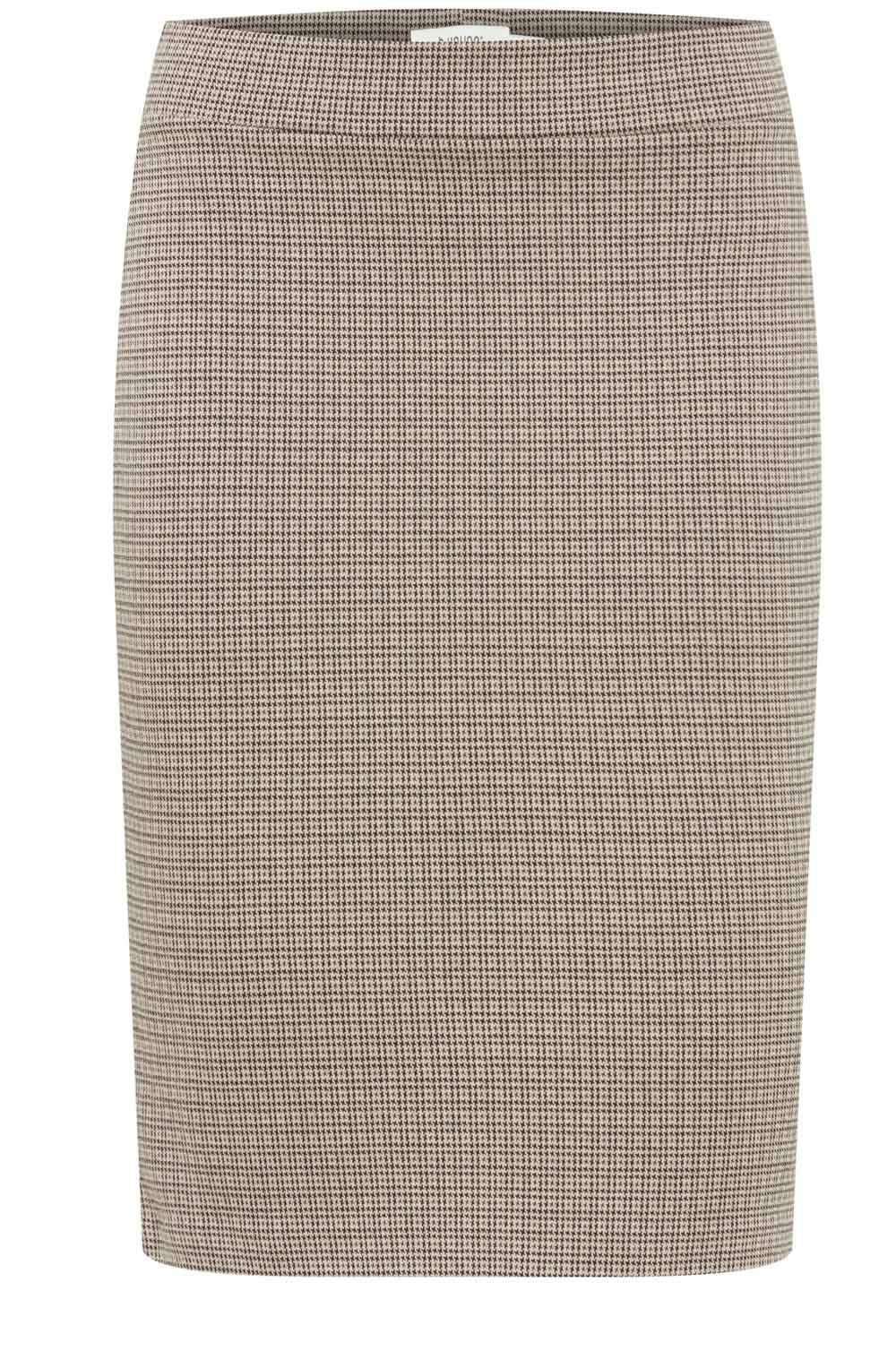 Black Mix Houndstooth Pencil Skirt
