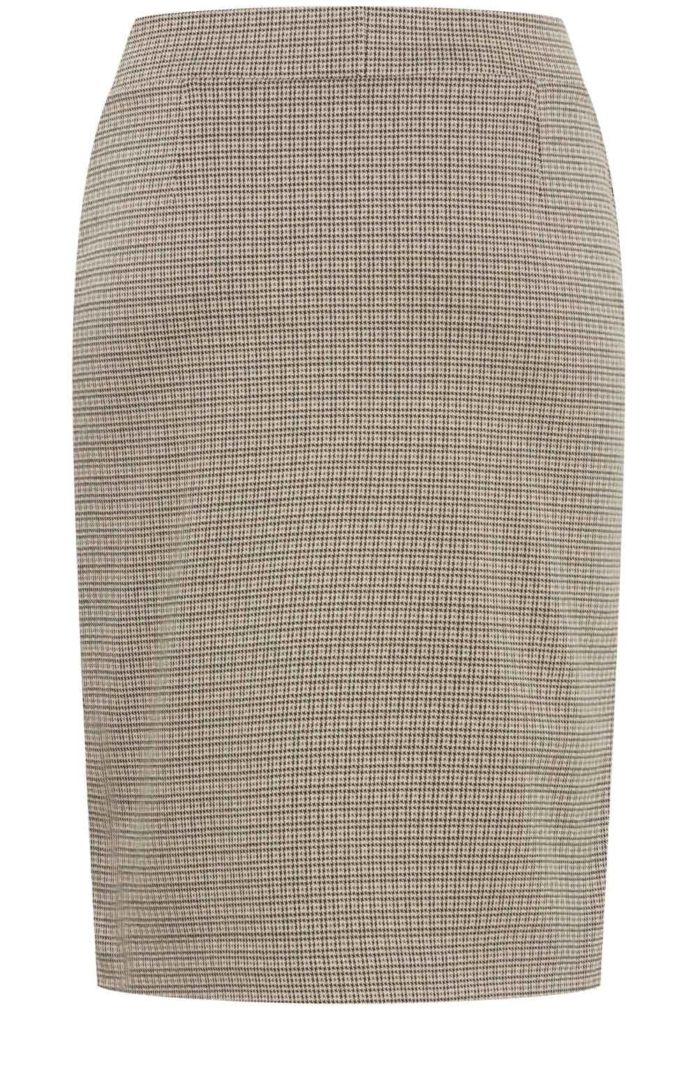 Black Mix Houndstooth Pencil Skirt