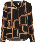 Black Mix Josa Collarless Shirt