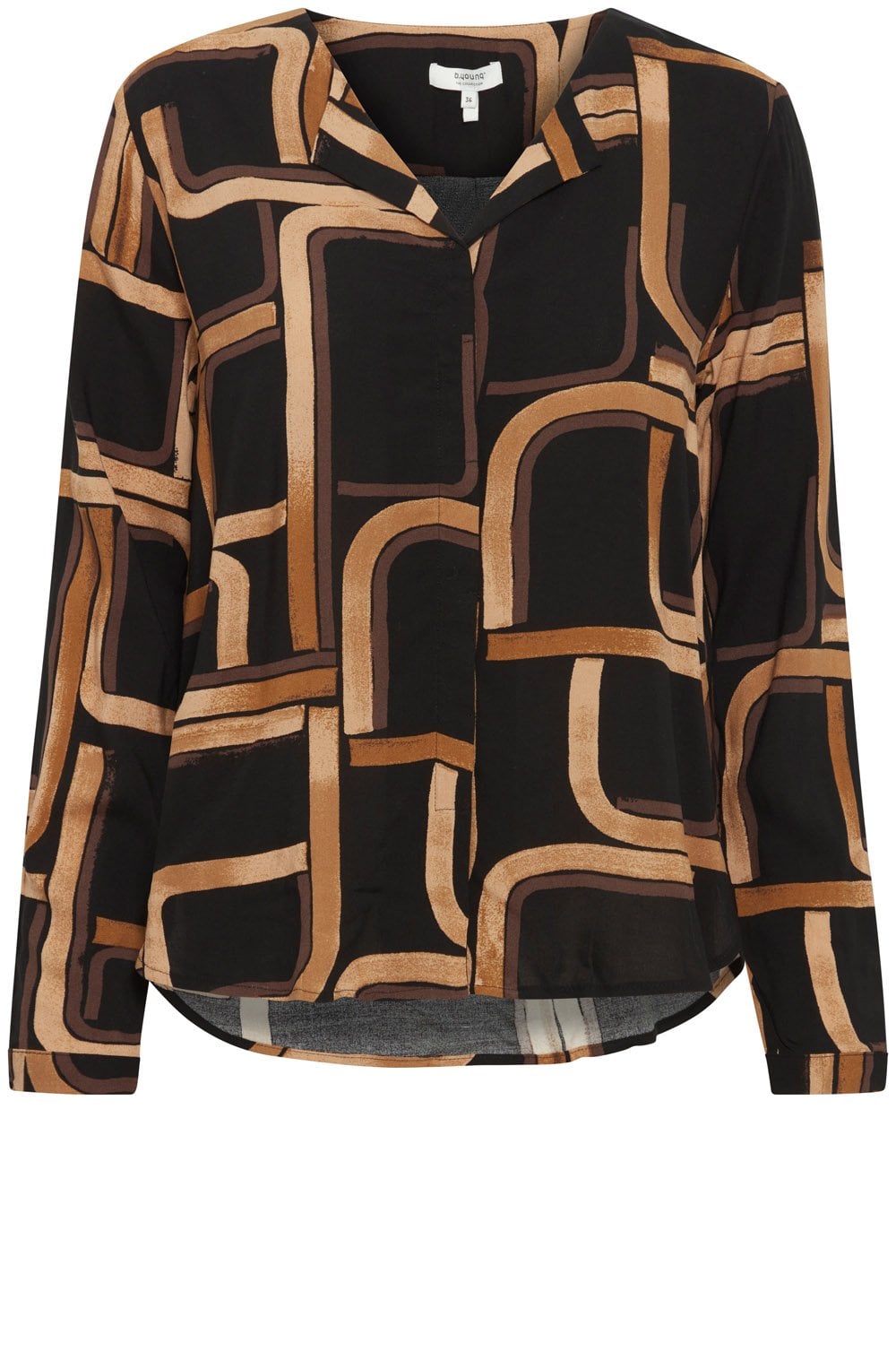 Black Mix Josa Collarless Shirt