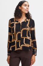 Black Mix Josa Collarless Shirt