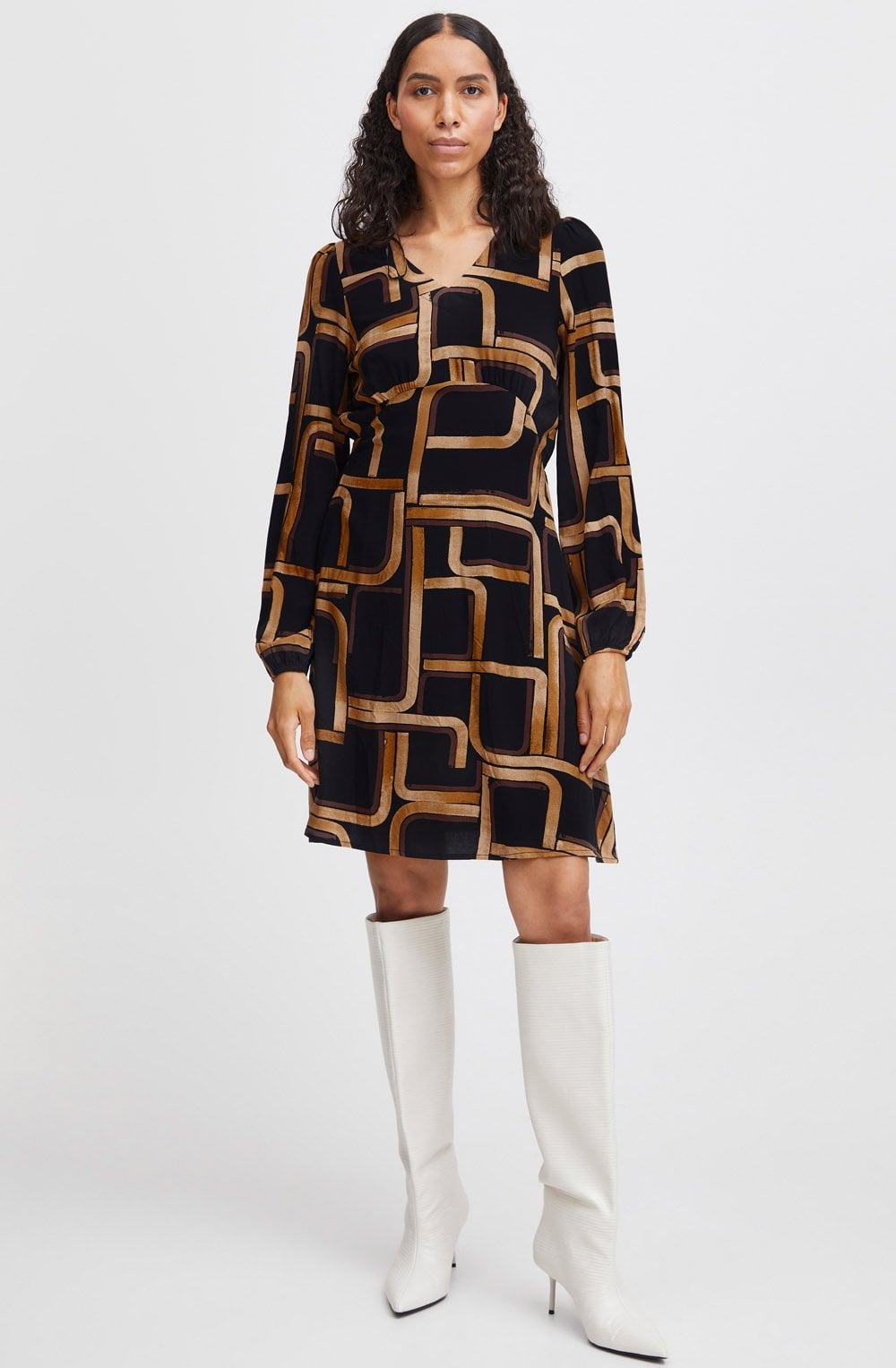 Black Mix Josa Empire Line Dress