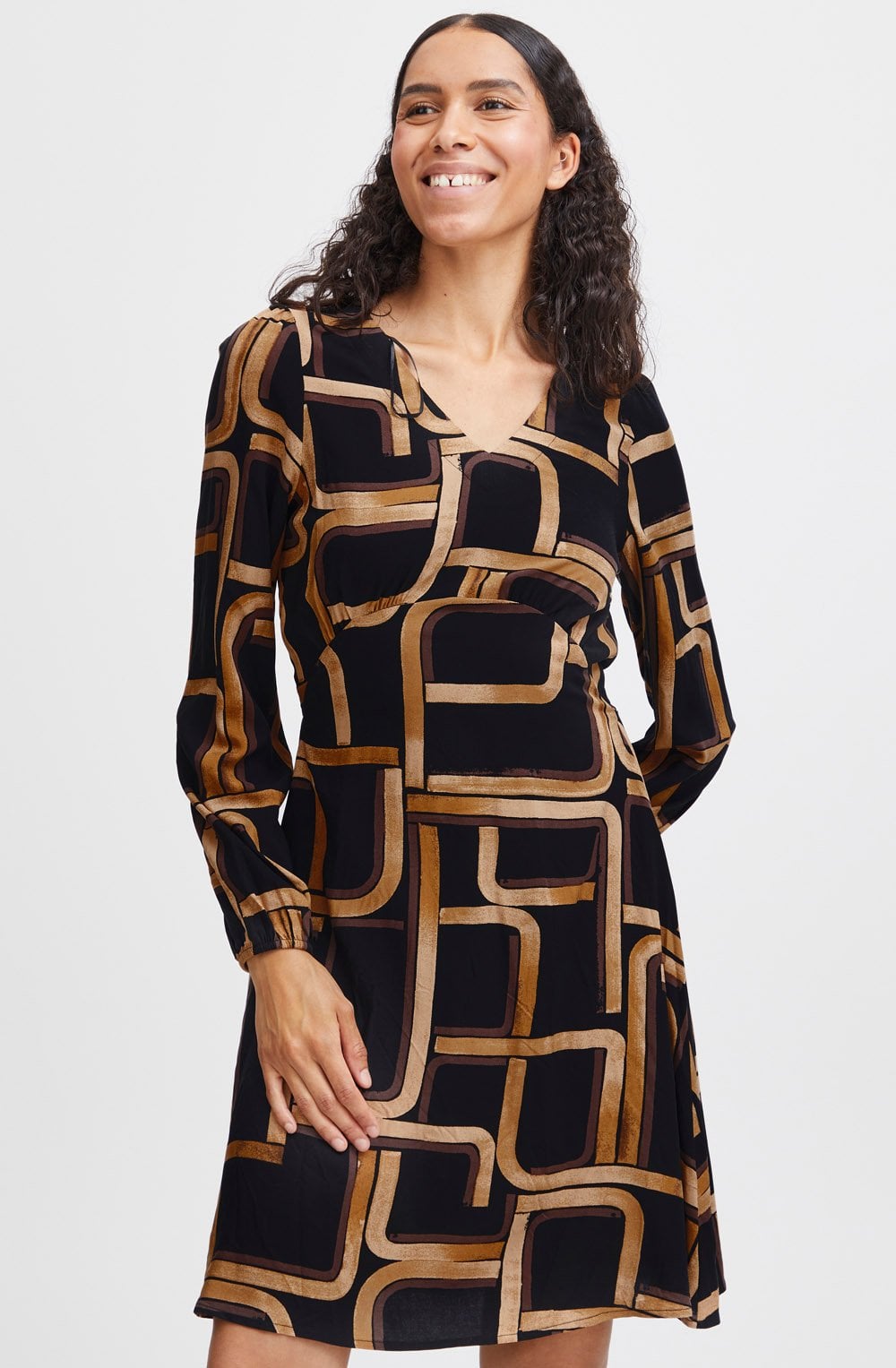 Black Mix Josa Empire Line Dress