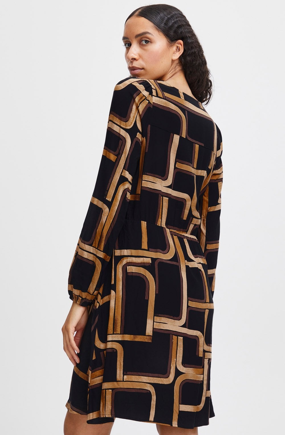 Black Mix Josa Empire Line Dress