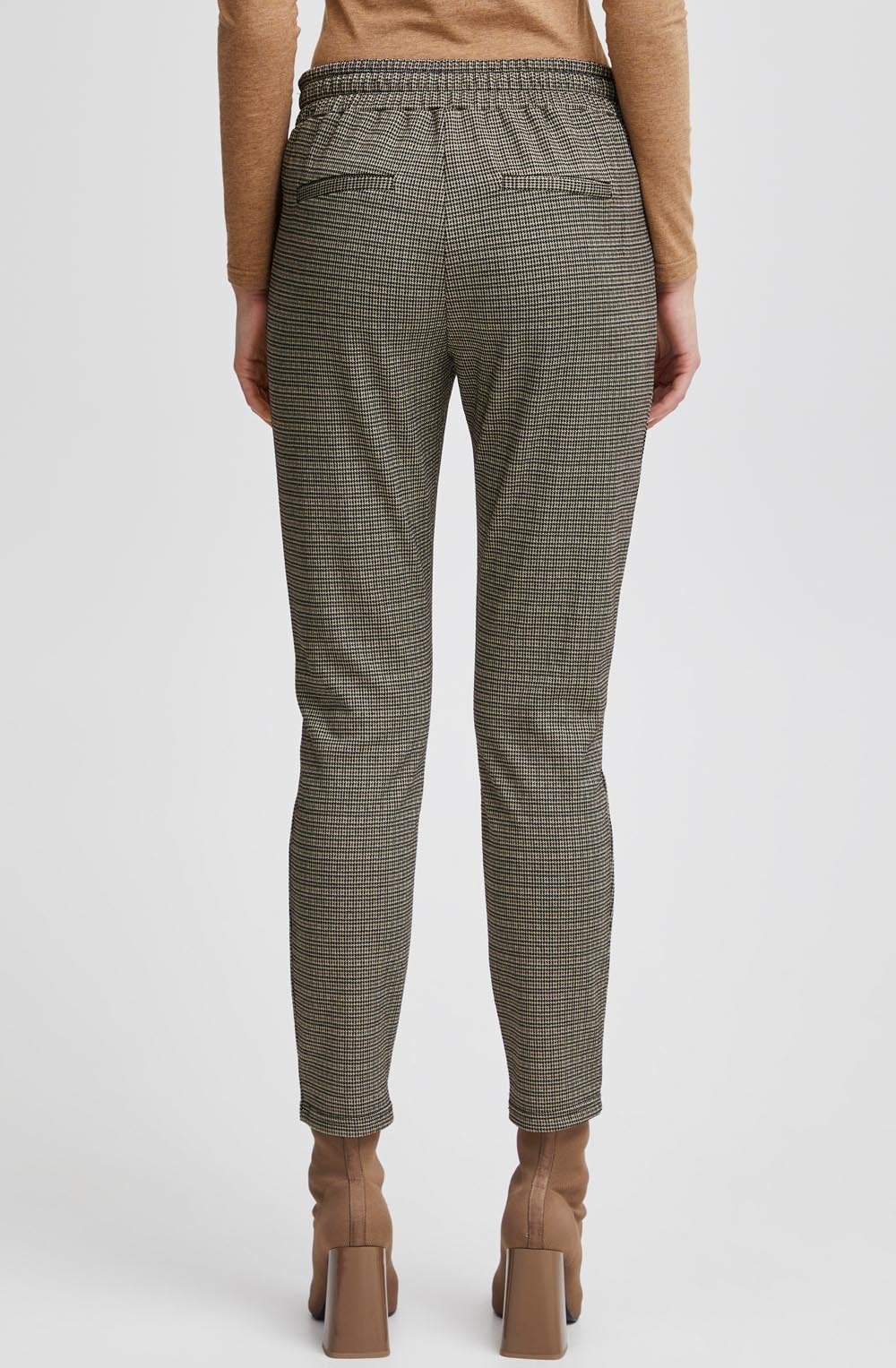 Black Mix Ravna Houndstooth Tapered Trousers