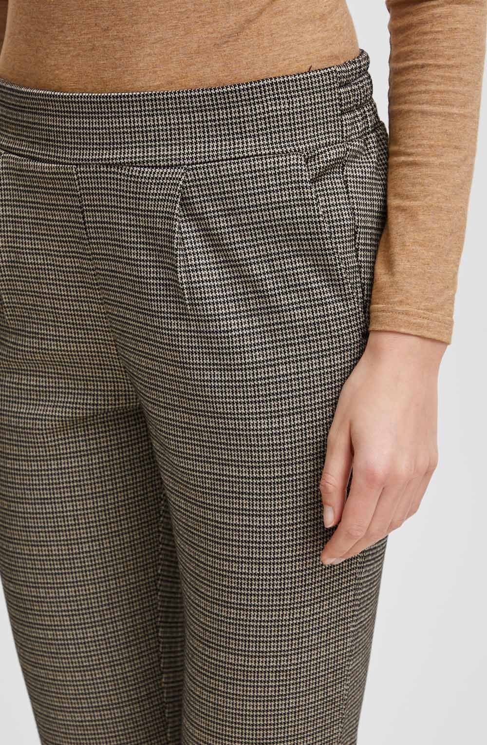 Black Mix Ravna Houndstooth Tapered Trousers