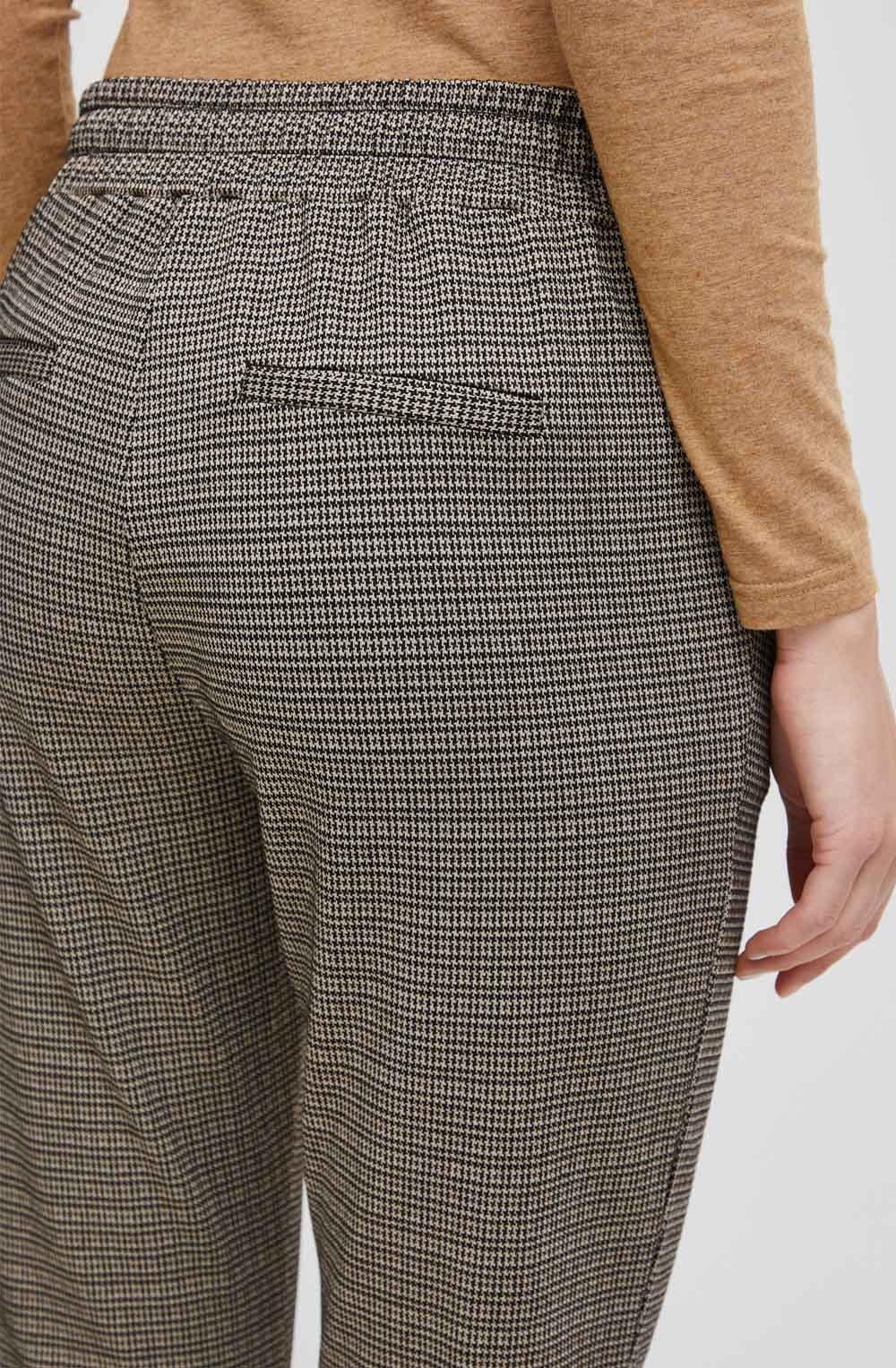 Black Mix Ravna Houndstooth Tapered Trousers