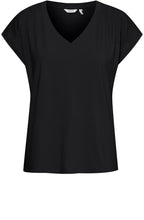 Black Pleated Shoulder Top