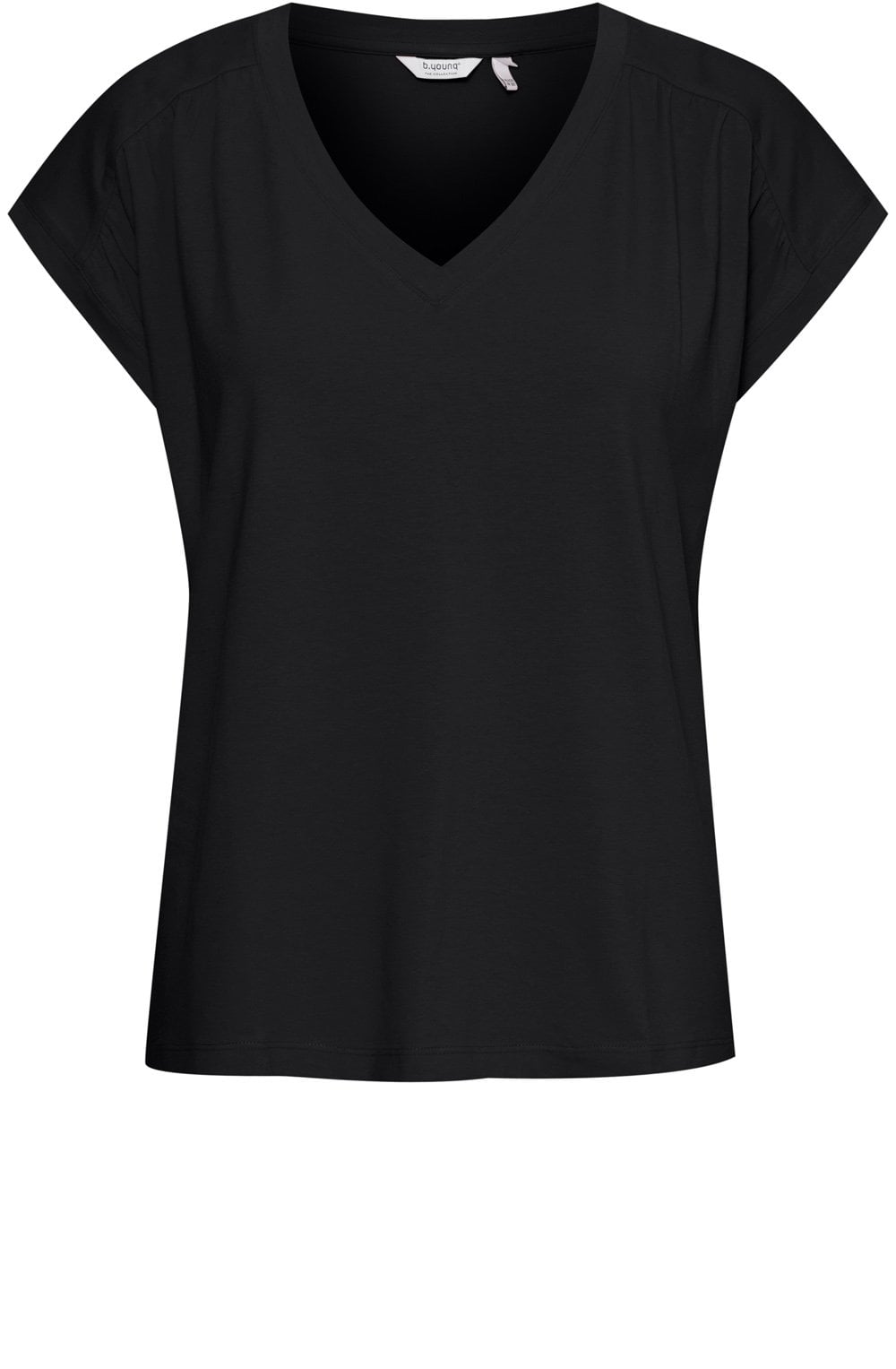 Black Pleated Shoulder Top