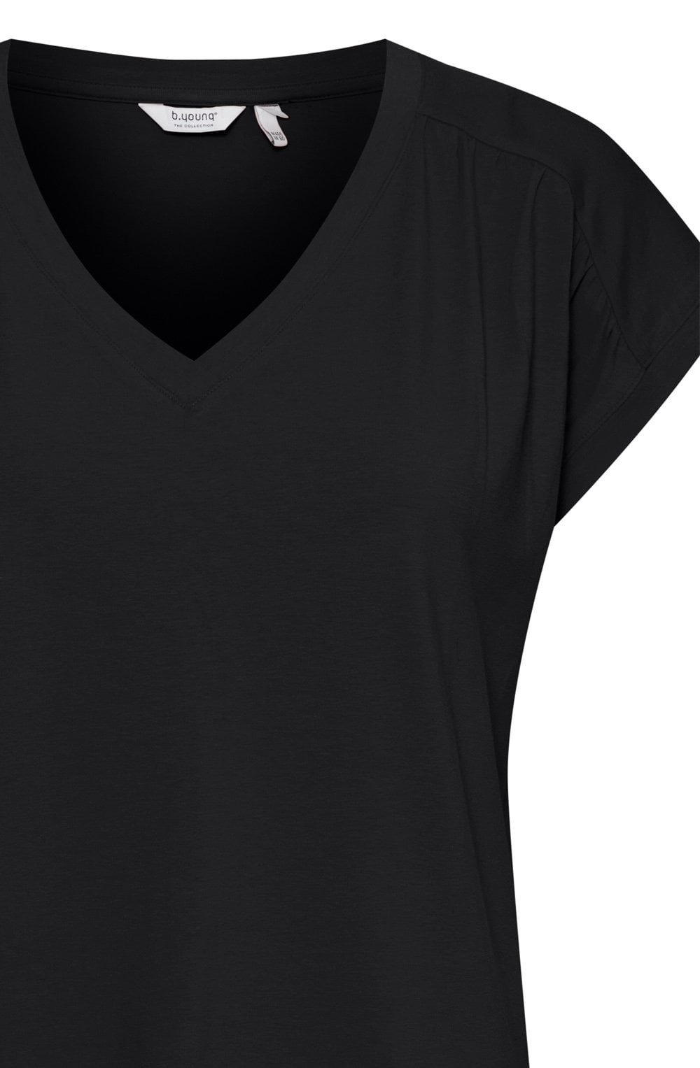 Black Pleated Shoulder Top