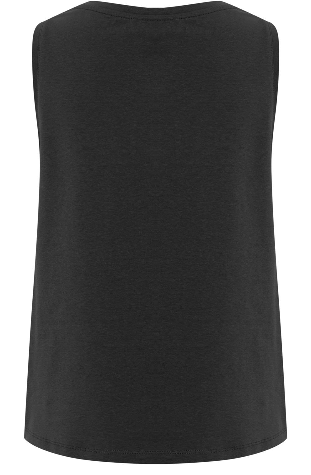 Black Pocket Detail V Neck Vest Top