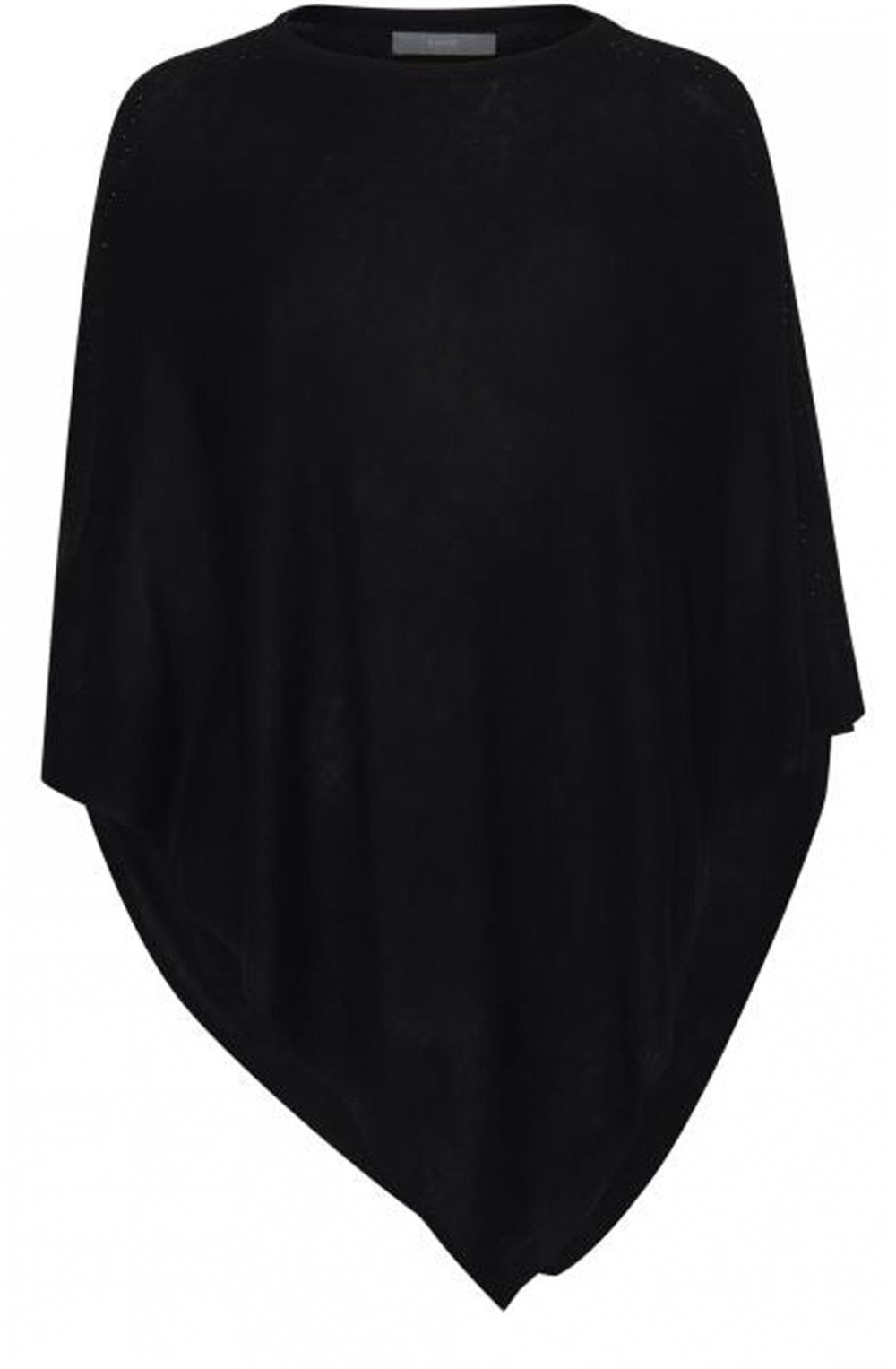 Black Rhinestone Detailed Poncho
