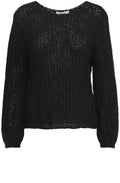Black Ribbon Knit Top